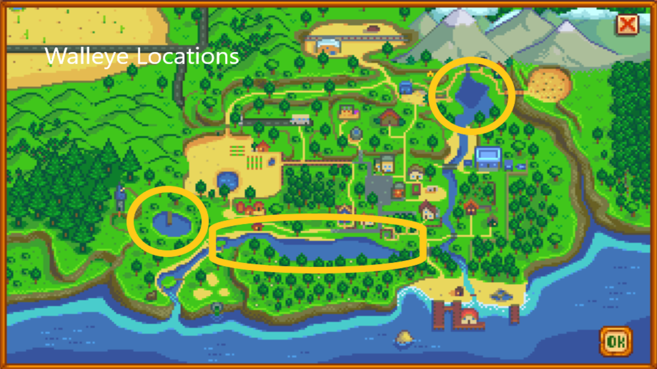 Where to catch walleye stardew valley