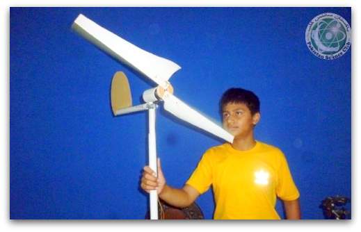 Working model of scientific project "wind turbines"
