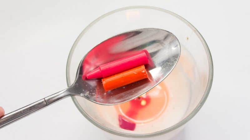 Melt Crayons with Candles and Spoons