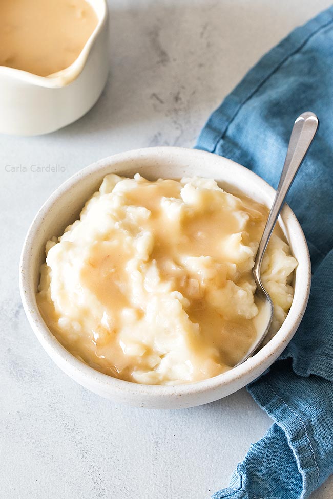 Sauce with mashed potatoes