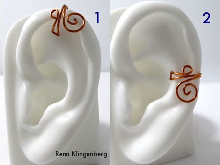 How to wear ear cuffs - Wired ear cuffs with interchangeable straps - instructions by Rena Klingenberg