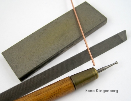 Smoothing copper wire ends - Rena Klingenberg