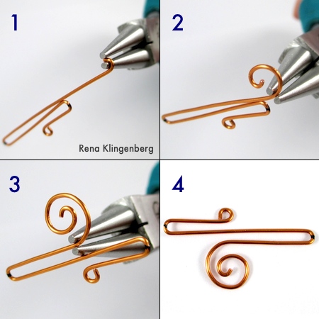 Creating an Open Spiral for Wire Ear Cuffs with Interchangeable Straps - instructions by Rena Klingenberg