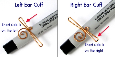 Left ear versus right ear - Wired ear cuffs with interchangeable straps - Rena Klingenberg's guide