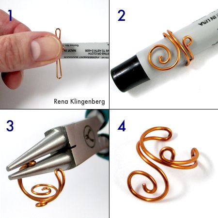Shaping the Ear Cuffs for Wired Ear Cuffs with Interchangeable Straps - instructions by Rena Klingenberg