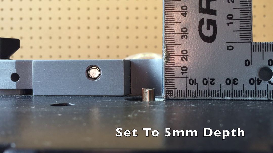 Position your Dremel to cut 5mm . deep