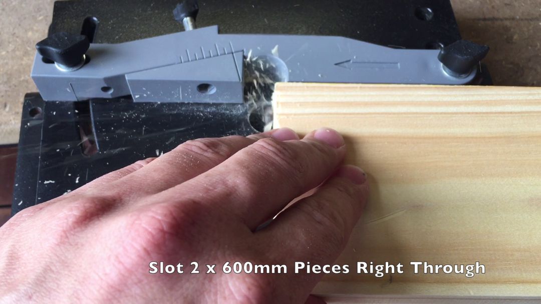 Cut the slot to the full length of the board 600mm