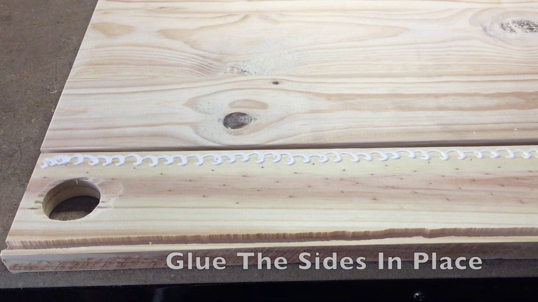 Glue the top vertical sides