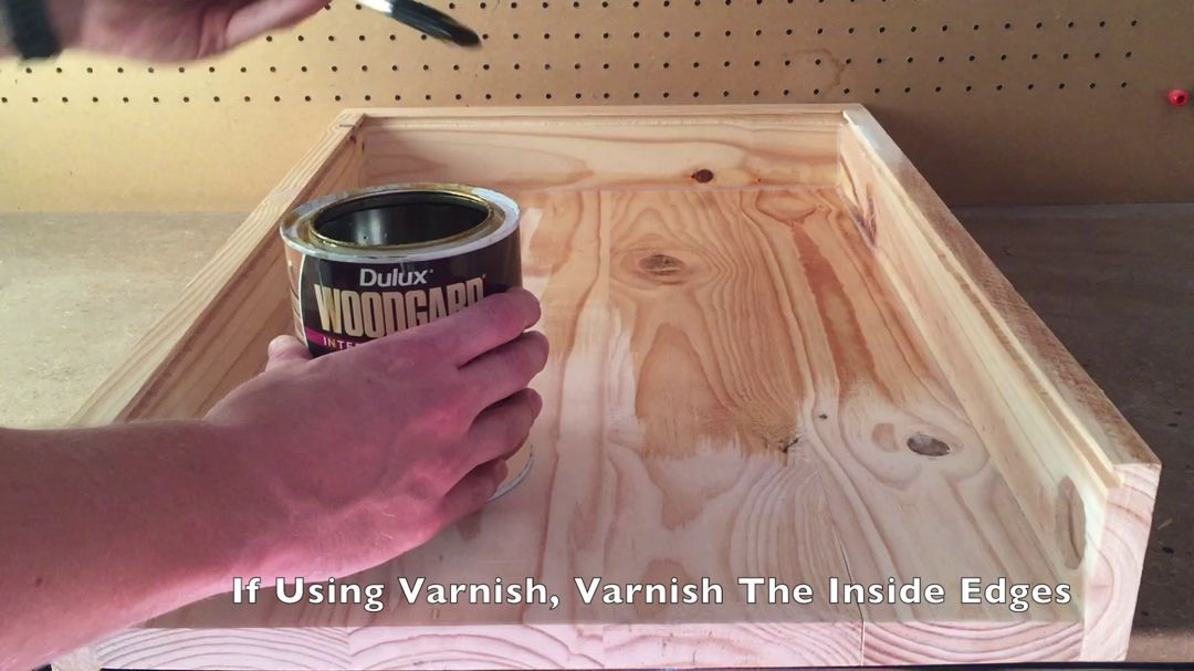 Varnish the inside and back edges of your box