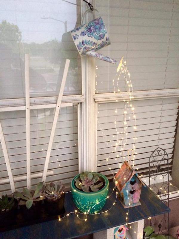 Watering can with lights