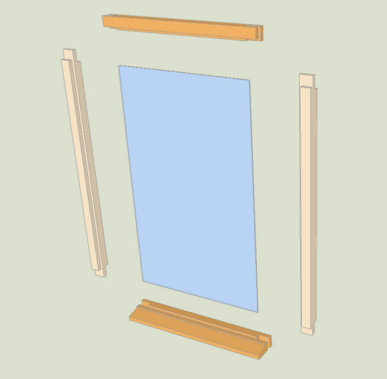 Dumped window frame