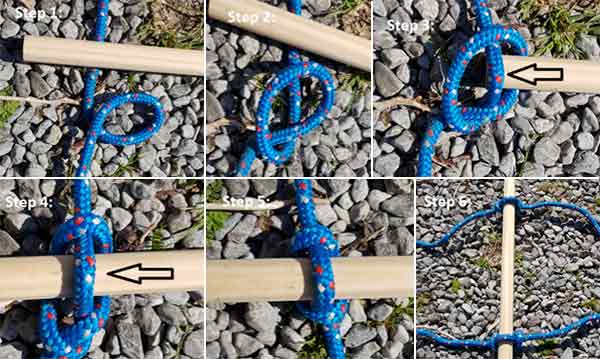 How to tie rungs onto a rope ladder