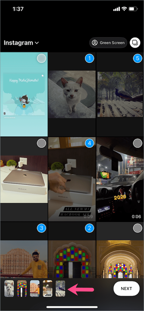 How to create instagram scroll with multiple photos