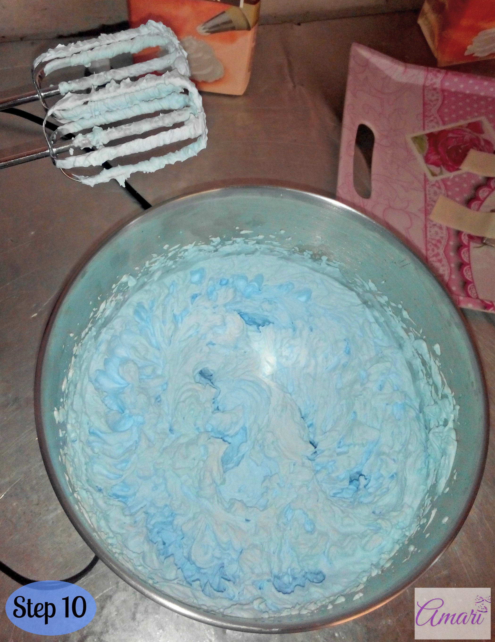 Prepare Blue Cream Frosting_Step 10-Amari Recipe