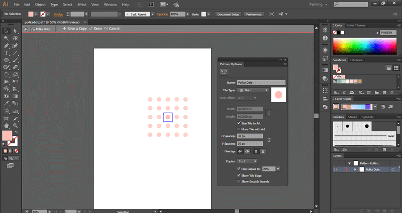 How to create a polka dot pattern in Illustrator