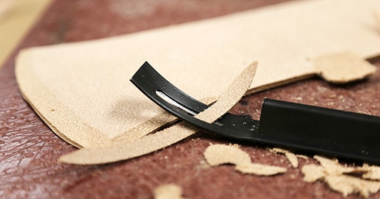 Use Pliers to sew the leather for a snug fit.