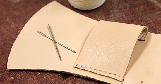 Hand Sewing Leather.
