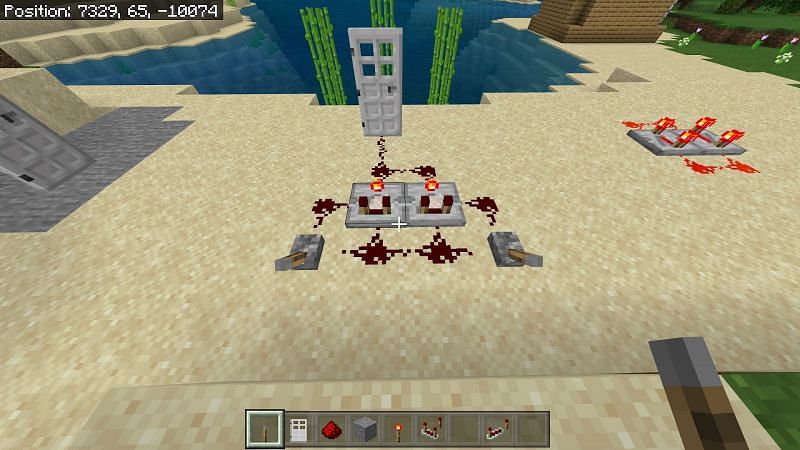 Place two redstone comparators side by side and right click to activate them