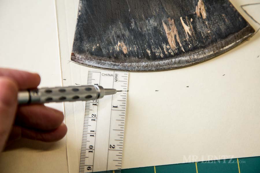 making an axe sheath template