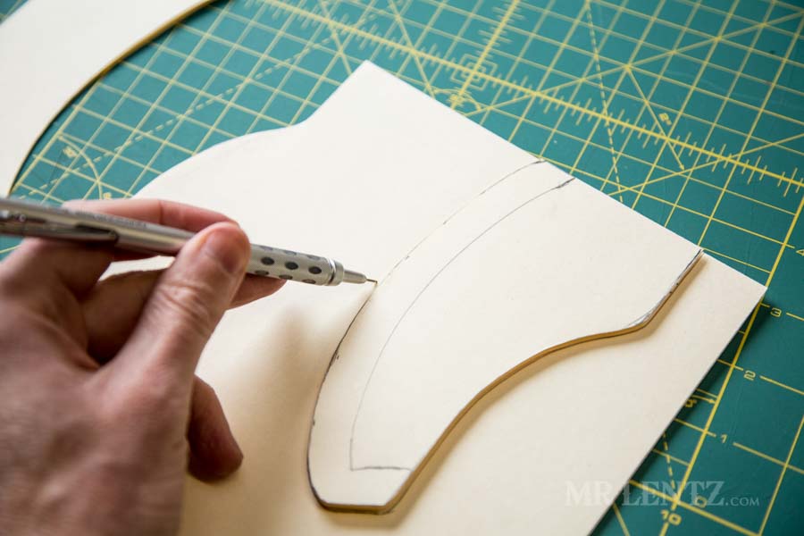 cutting the axe sheath template