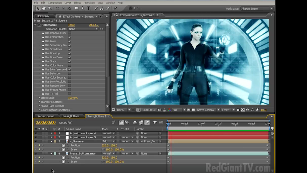 Tutorial: Red Giant: Holomatrix: Creating a Three-Dimensional Look in After Effects
