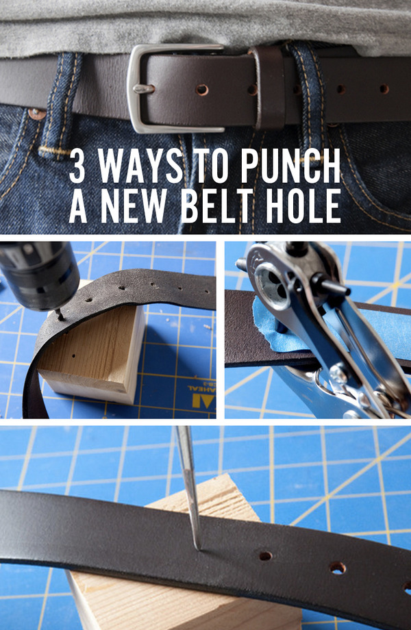 How to make a hole in a belt - using an awl, a power drill or a leather punch