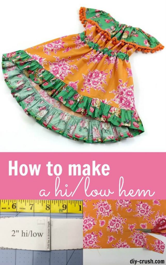 how to sew high and low hem on the skirt