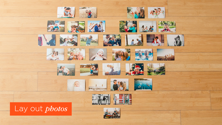 How to make a photo of a heart on the wall of photos layout