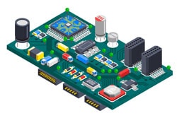 Isometric circuit board concept