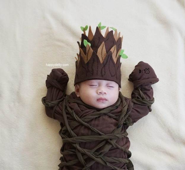 12-DIY-No-Sew-Baby-Groot-Costume
