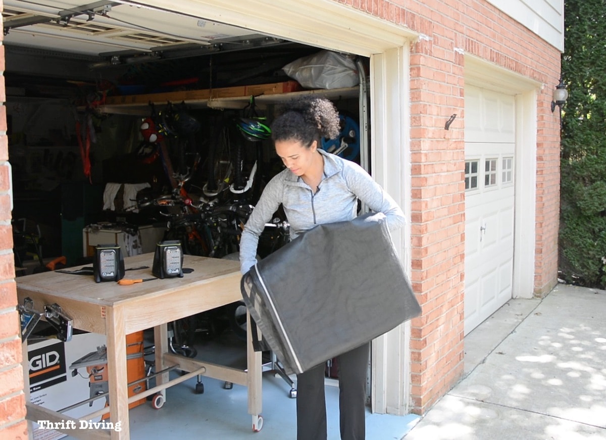 How to Make a Garage Door Screen - Folds up in 16 seconds and stores easily! Keep out flying insects, such as mosquitos, stink bugs, bees, moths, flies, and gnats. - Thrift Diving
