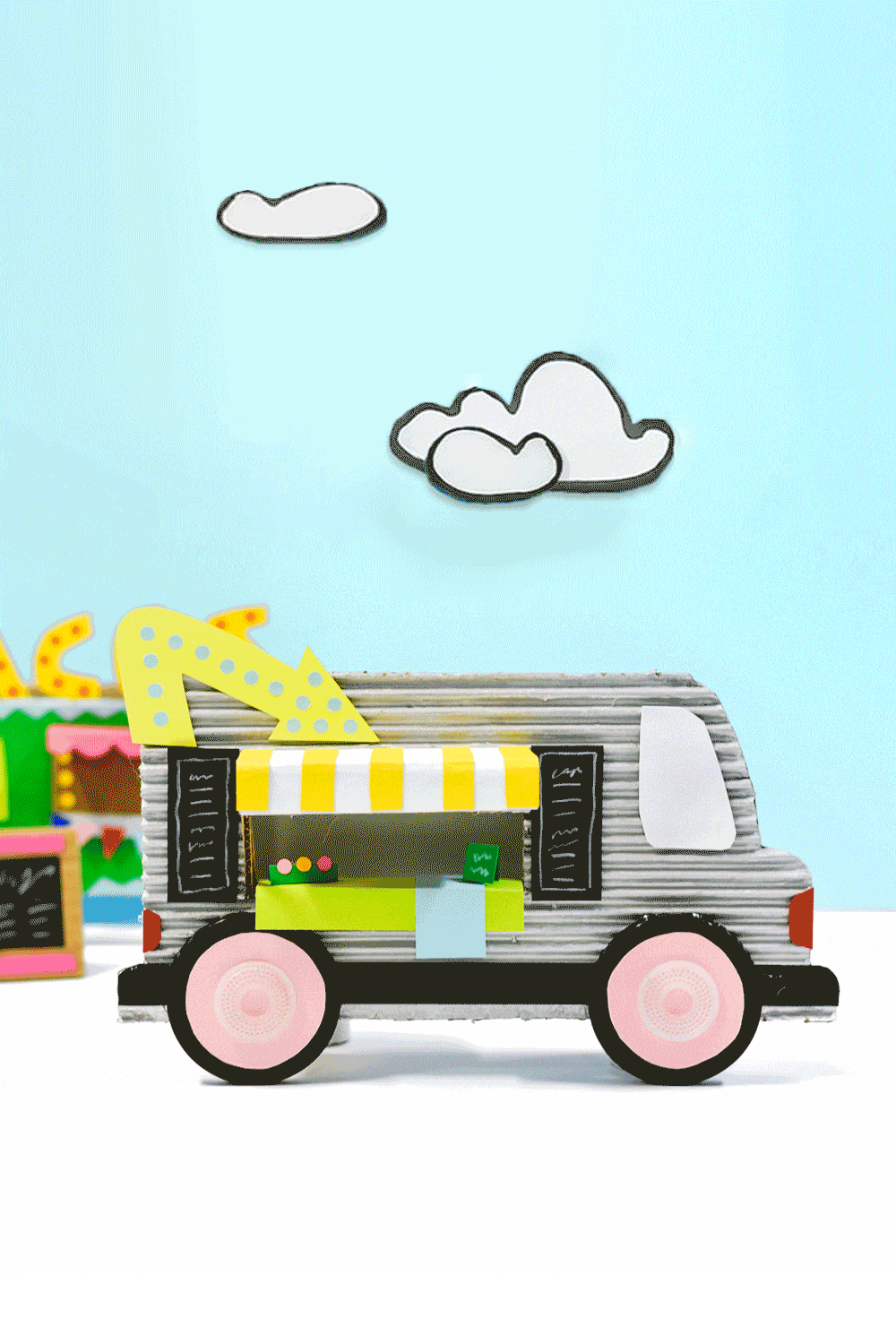 DIY Cardboard Food Truck Art