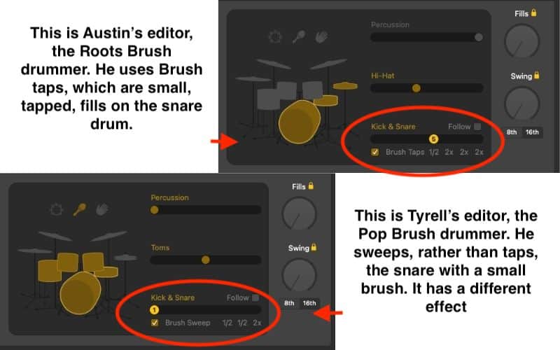 Brush Sweeps and Brush Taps - How to Create Drums in Garageband