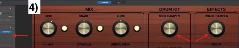 Dampen Kick and Snare - How to Create Drums in Garageband