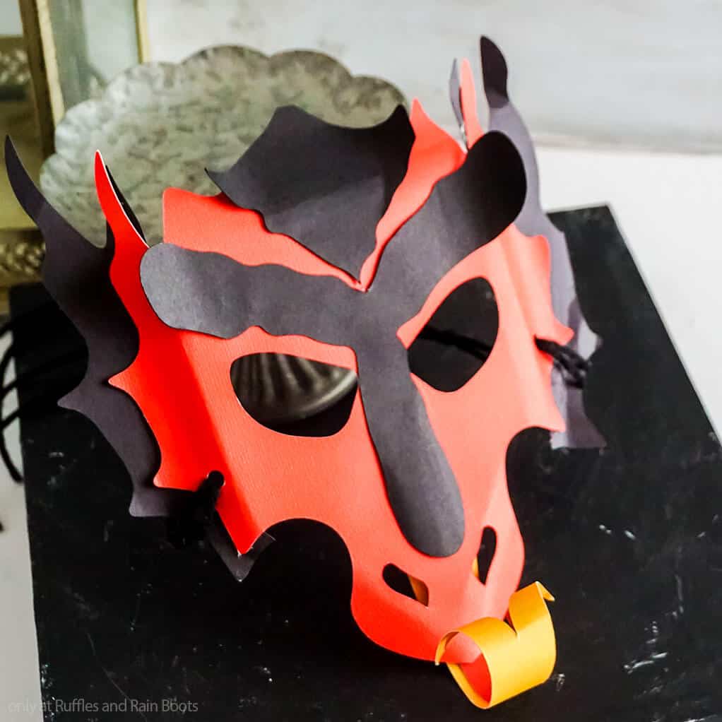 simple children's handmade paper dragon mask