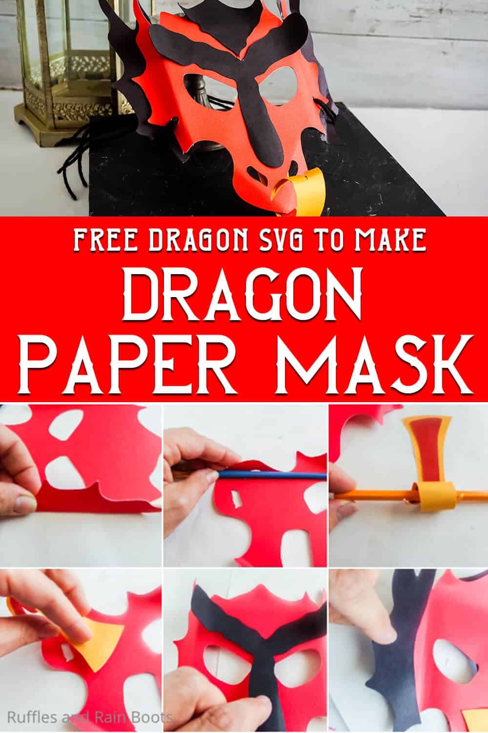 easy paper craft photo collage for kids with whcih text read free dragon svg to make dragon paper mask