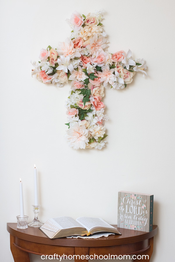 Create a beautiful home worship center with your crucifix wreath.