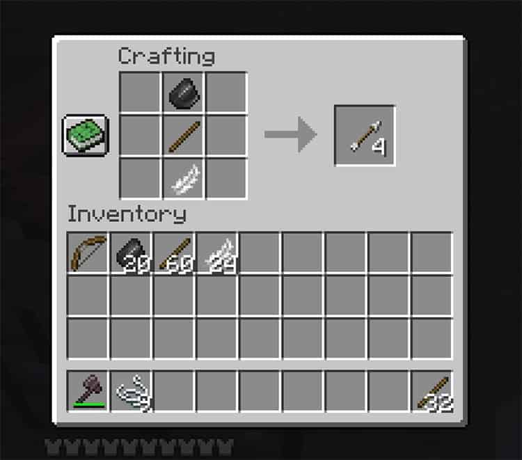 Crafting arrows