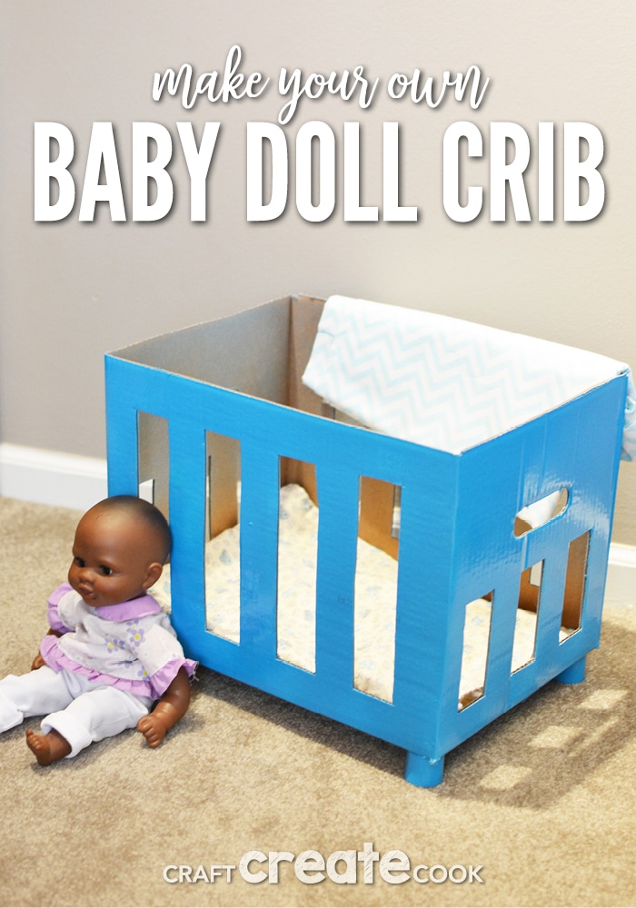 Reuse boxes to create DIY baby doll cribs for hours of fun!