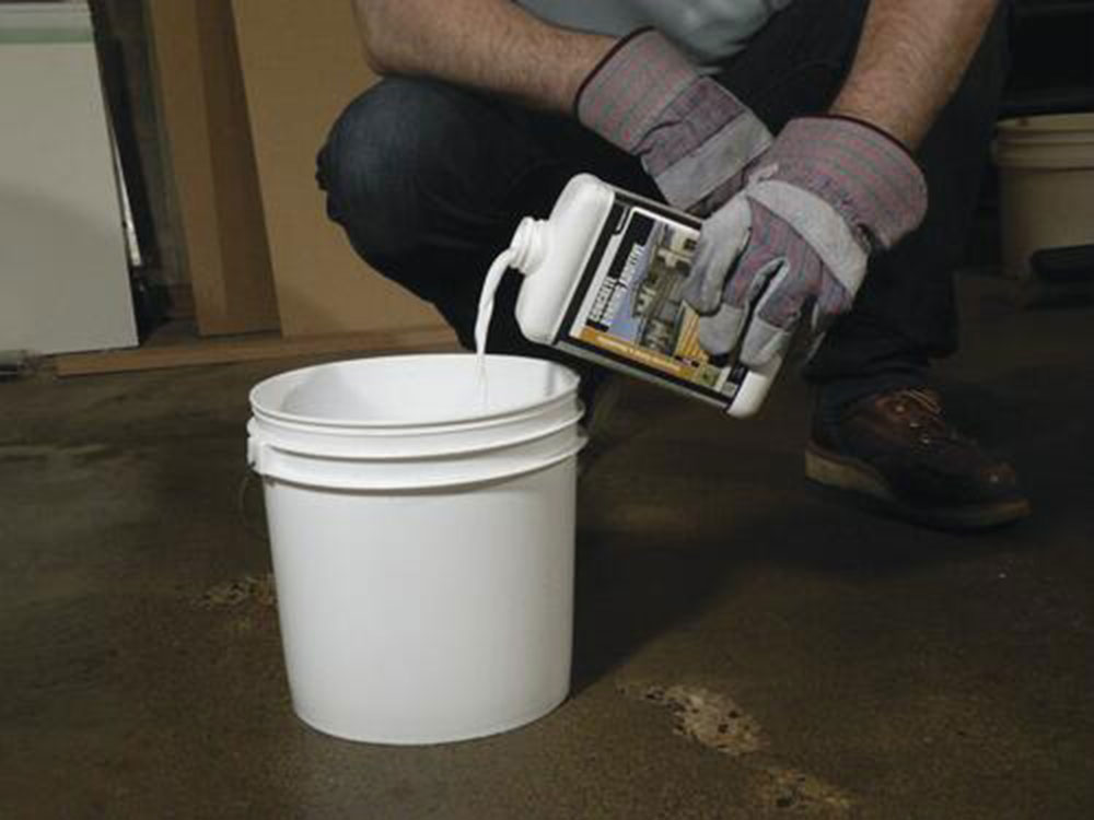 Preparation-Adhesive-Concrete How to level a sloped concrete floor (Must read)