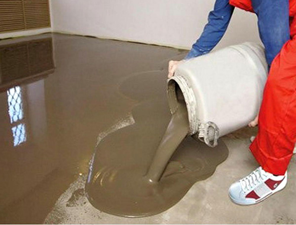 Apply self-leveling compound1 How to level a concrete floor with a slope (Must read)