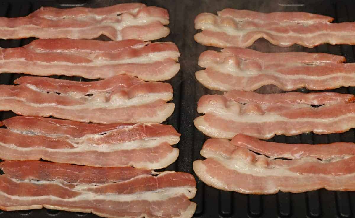Grilled bacon outdoors