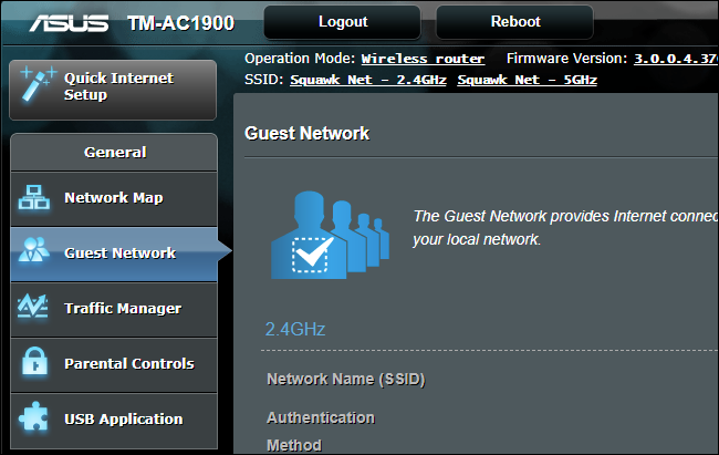 Guest Network option on Asus router