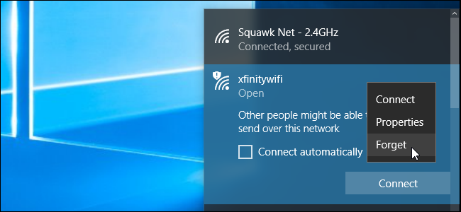 Forget a saved Wi-Fi network on Windows 10