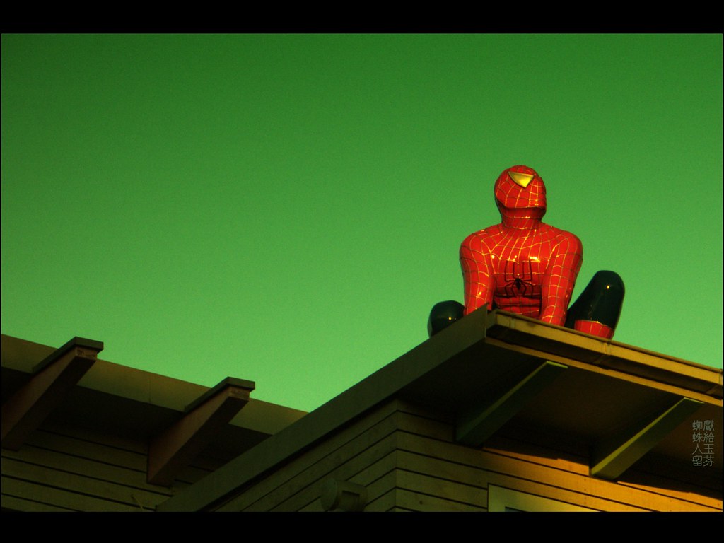 Spider-man on the roof