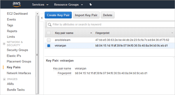 17.Key Pair created