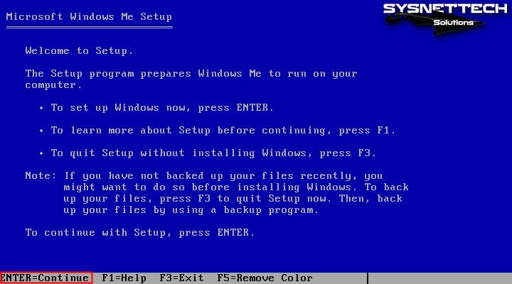 Microsoft Windows Me Setup