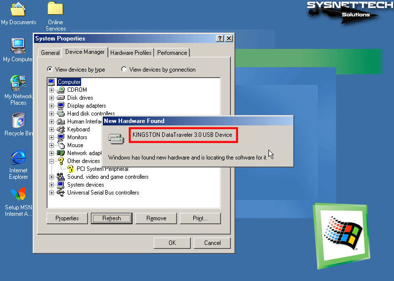 Installing a USB Flash Drive in the Virtual Machine