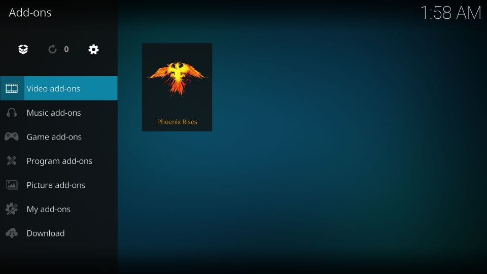 how to use phoenix rises kodi addon