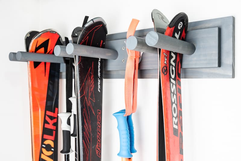 DIY ski rack with latch